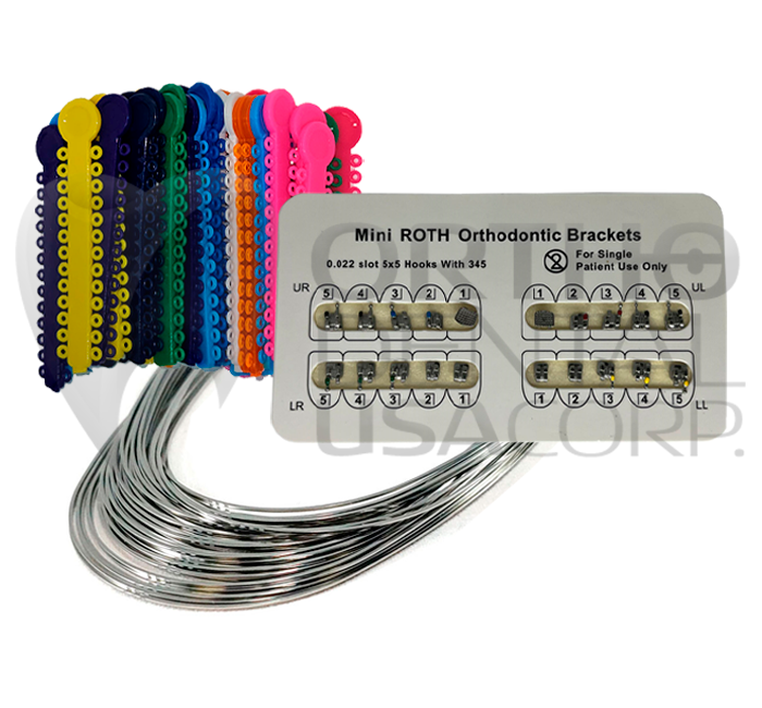 KIT Include Brackets Elastomeric Ligature Ties and bag of Wires Orthodentalusa