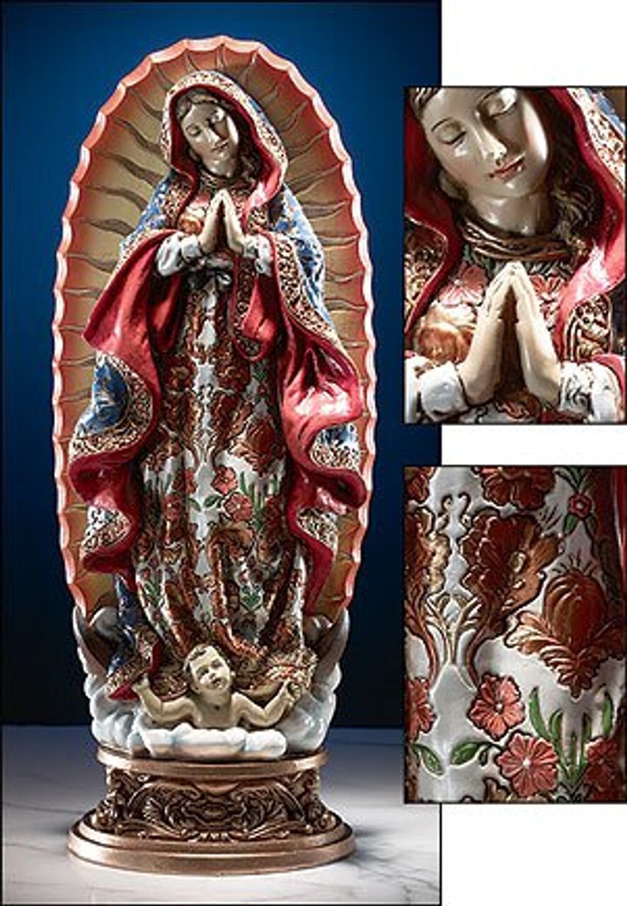 Ornate Our Lady Of Guadalupe Statue, 10-1/4'' High (USUALLY SHIP WITHIN 2 DAYS)
