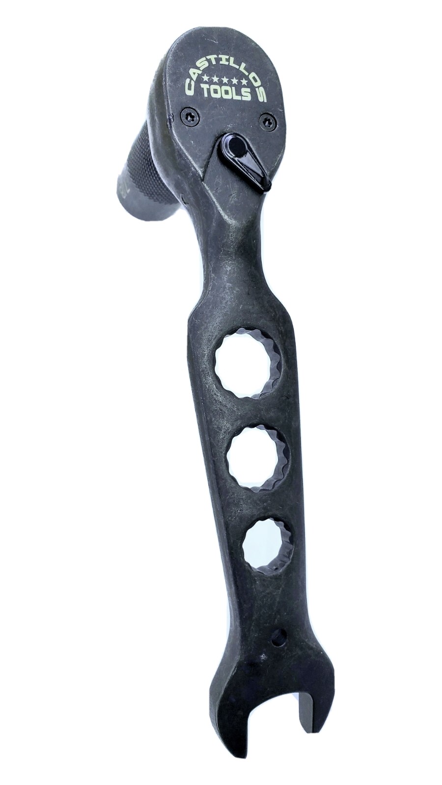 Scaffold ratchet, 1/2 drive, 7/8 socket, 7/8 open wrench.
