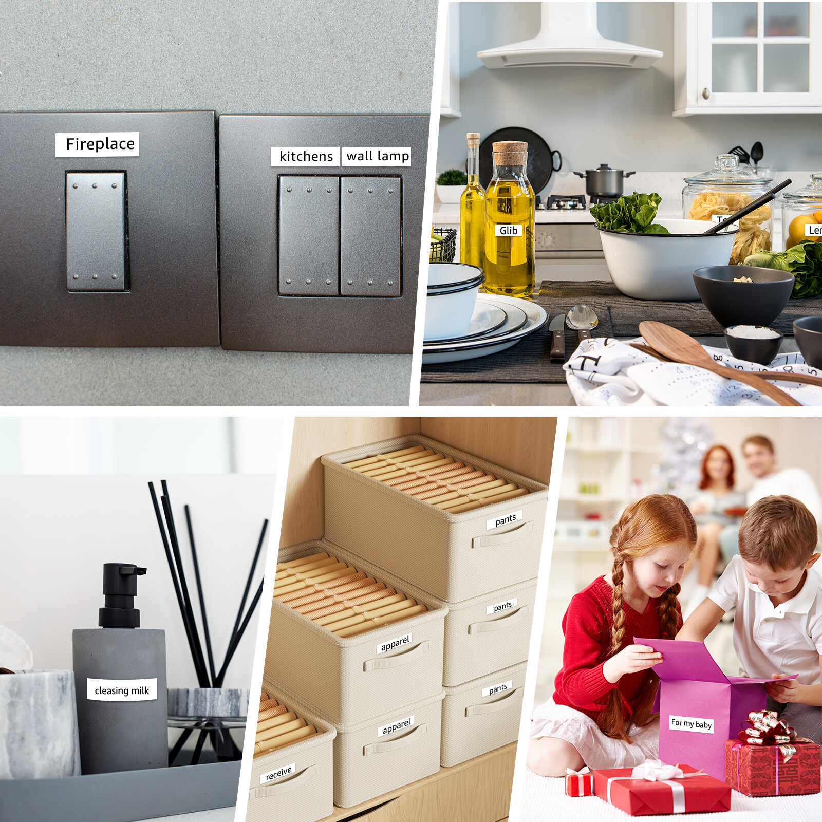 TZ TZe-221 231 241 251 6-36mm Black on White Label Tape Fit For Brother P-Touch