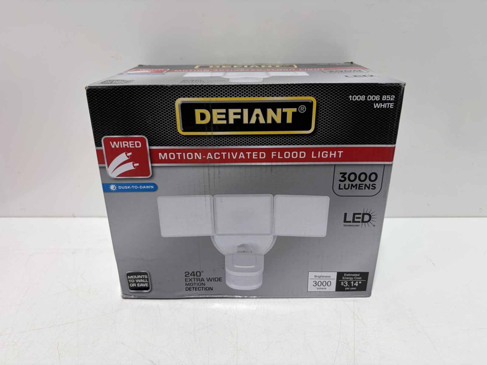 Defiant 3000 Lumens Motion Activated Integrated LED Hardwired Flood Light White