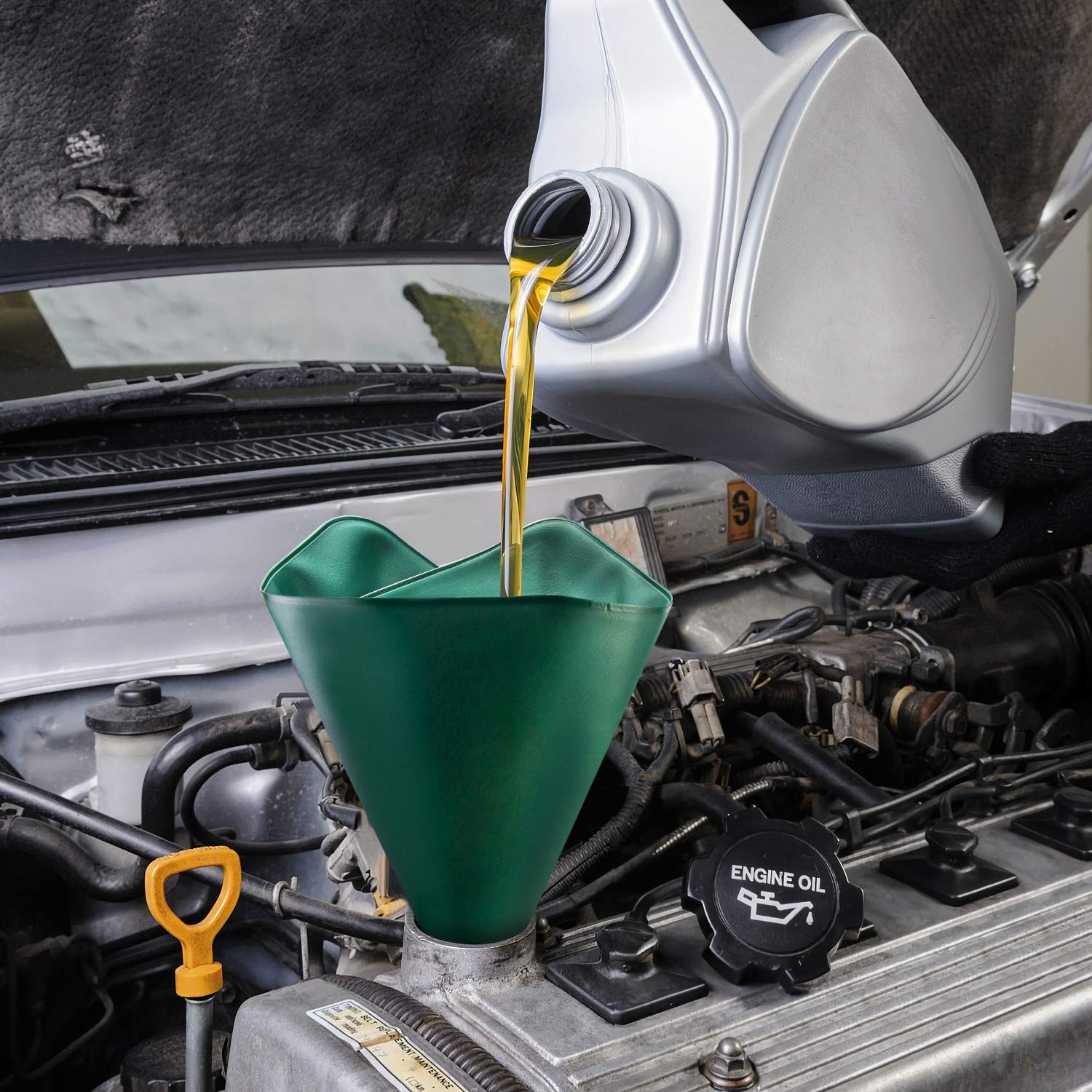 2 Pcs Flexible Draining Oil Funnel Tool Form A Funnel for Oil Change Reusable US