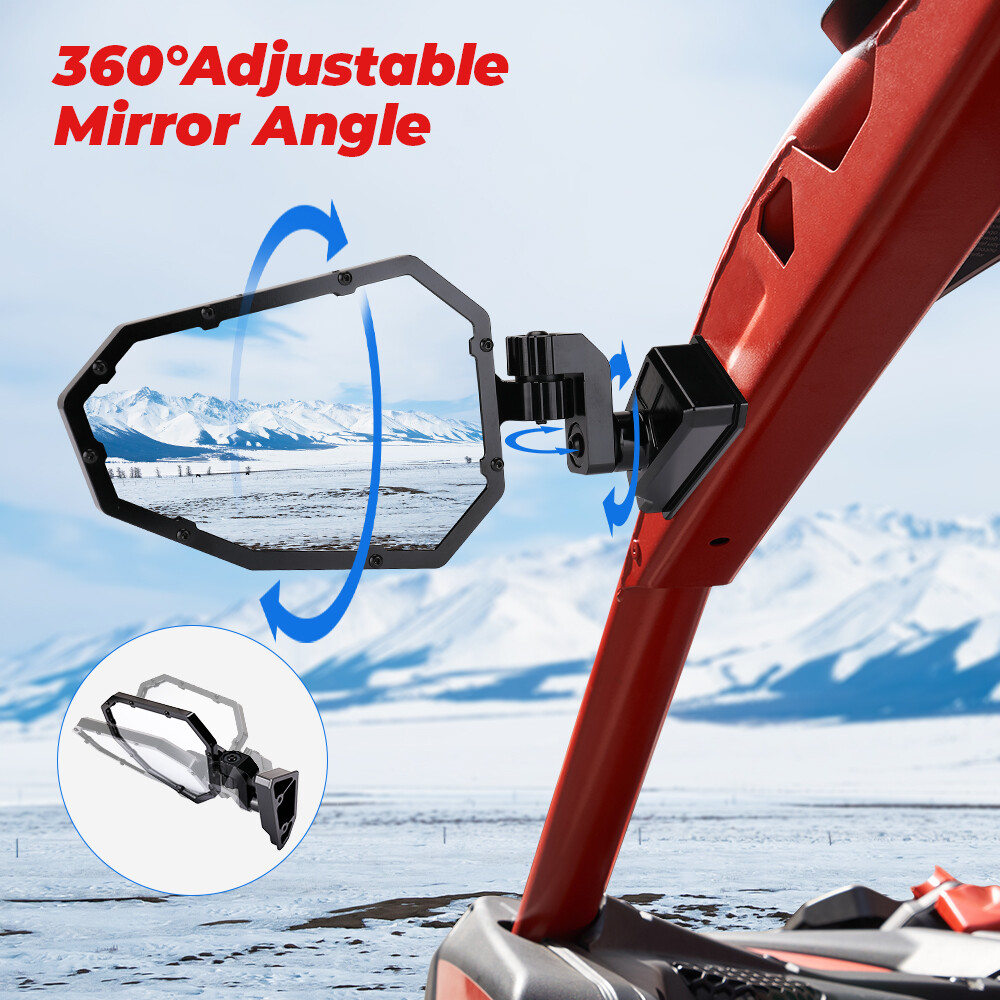 UTV Side View Mirror Alluminum For Can Am Maverick X3 Max Turbo 2017-2024