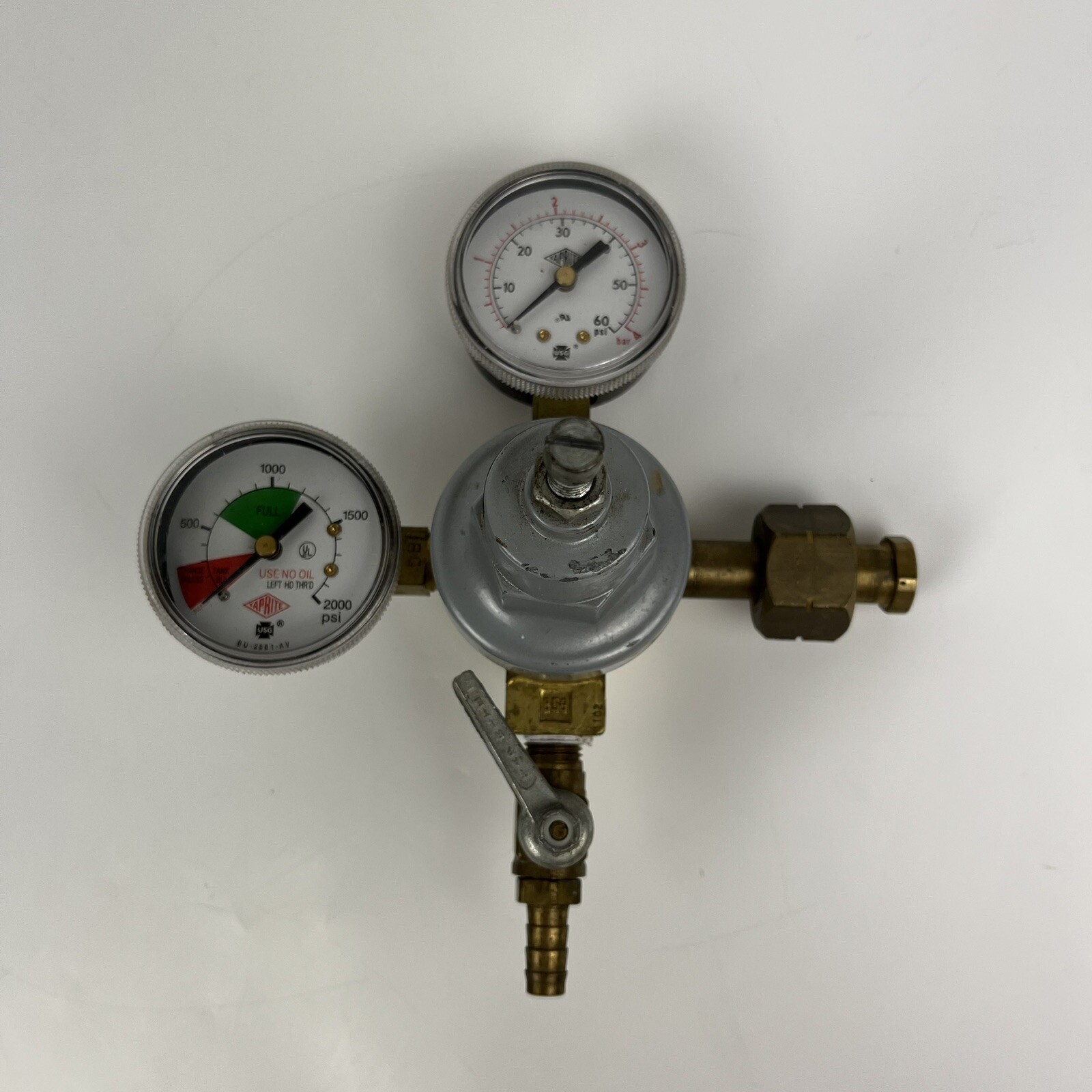 Taprite CO2 Carbon Dioxide Dual Gauge Primary Soft Drink Regulator, 2000 PSI