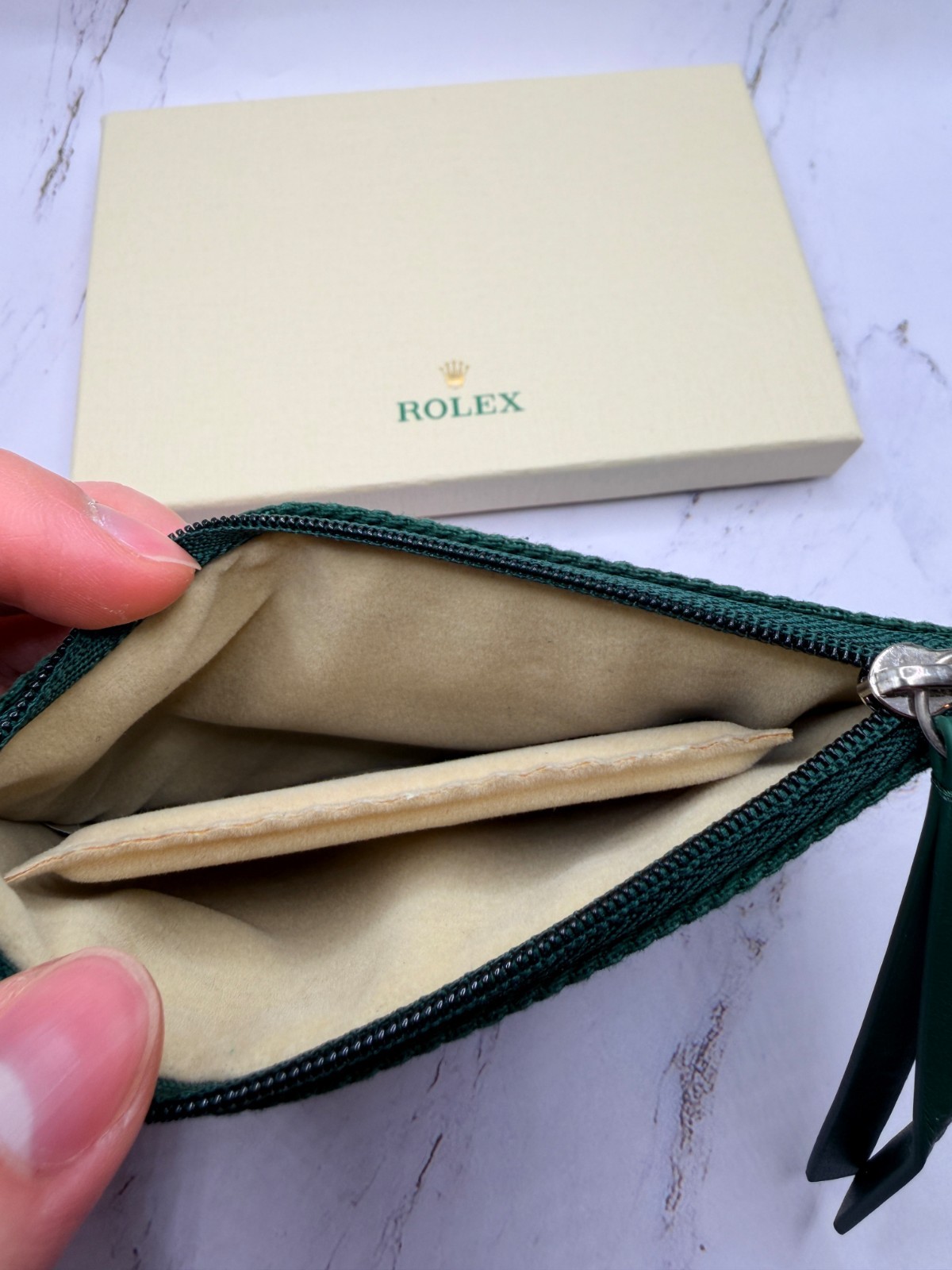Rolex AD VIP Gift Emerald Green Zipper Watch Pouch Case Wallet