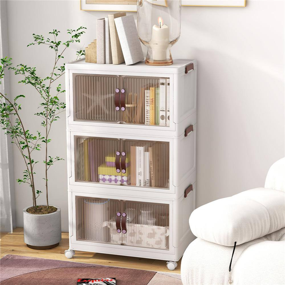 White 43.5 In. H Storage Cabinet with 2 of Shelves