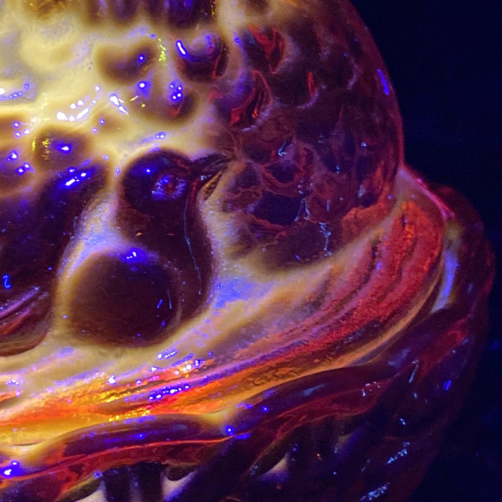 Rare Vintage 6 Inch LE Smith Flame Glass Red Amberina Hen On Nest 2chicks