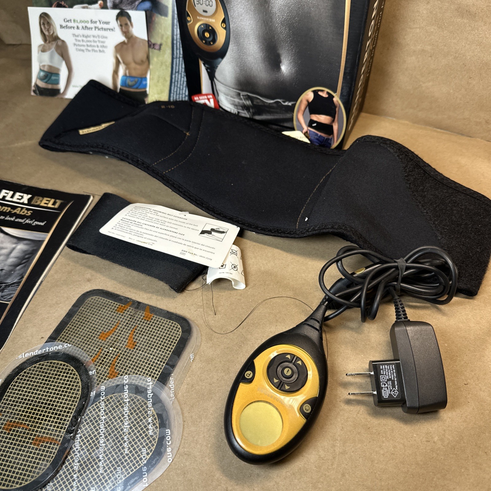 Dead BATTERY Slendertone X-70 Ab Toning Belt Controller Charger With Extra Gel