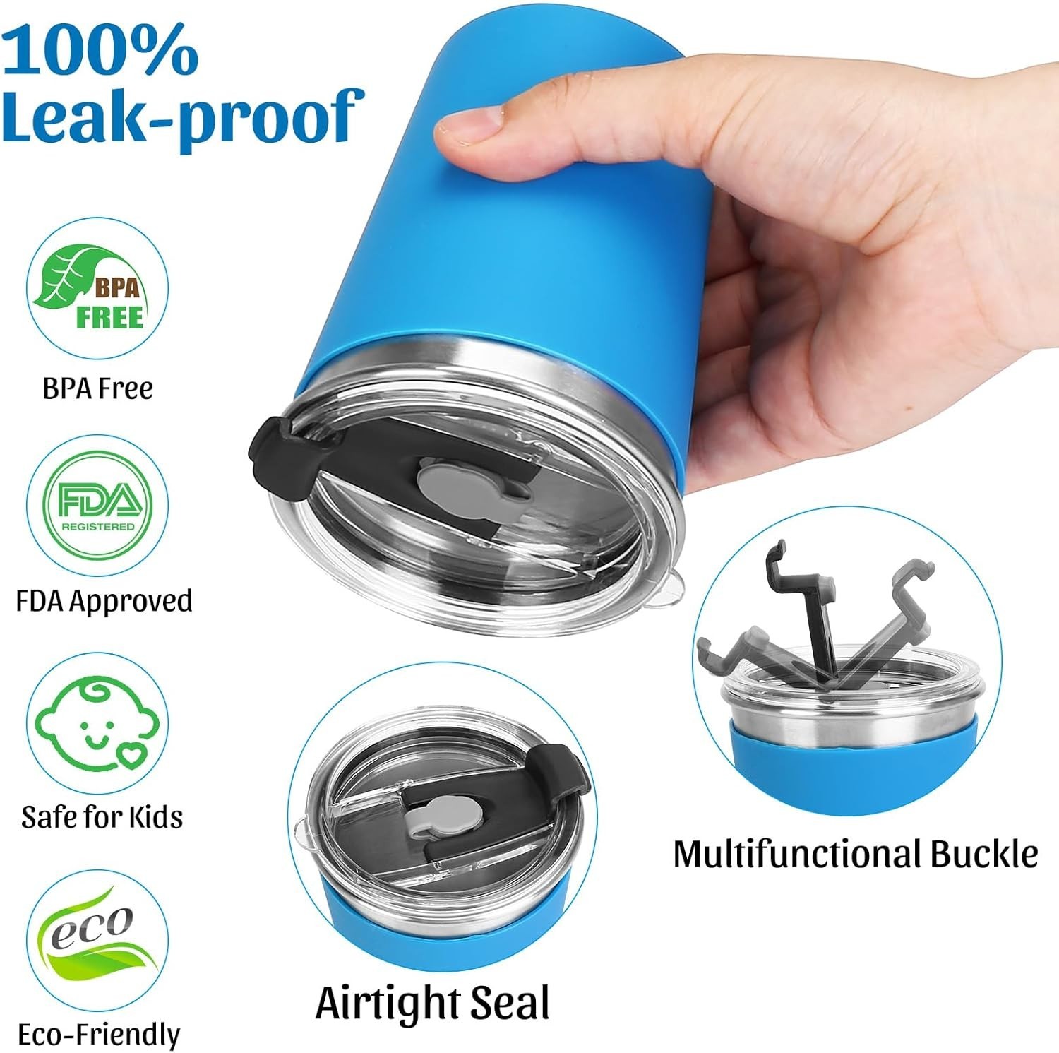 6pack Spill Proof Cups for Kids, 12oz Kids Cups with Straws and Lids Colorful...