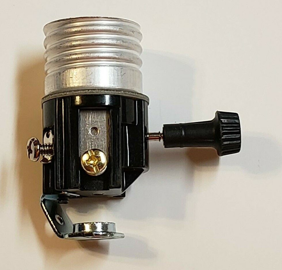 3-WAY TURN KNOB LAMP SOCKET WITH HICKEY FOR 3 WAY BULBS LAMP PART NEW 30174J