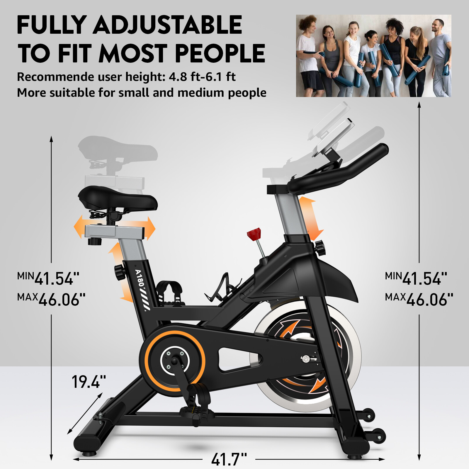 Home Exercise Bike Fitness Indoor Cycling Stationary Bicycle Cardio Workout Bike