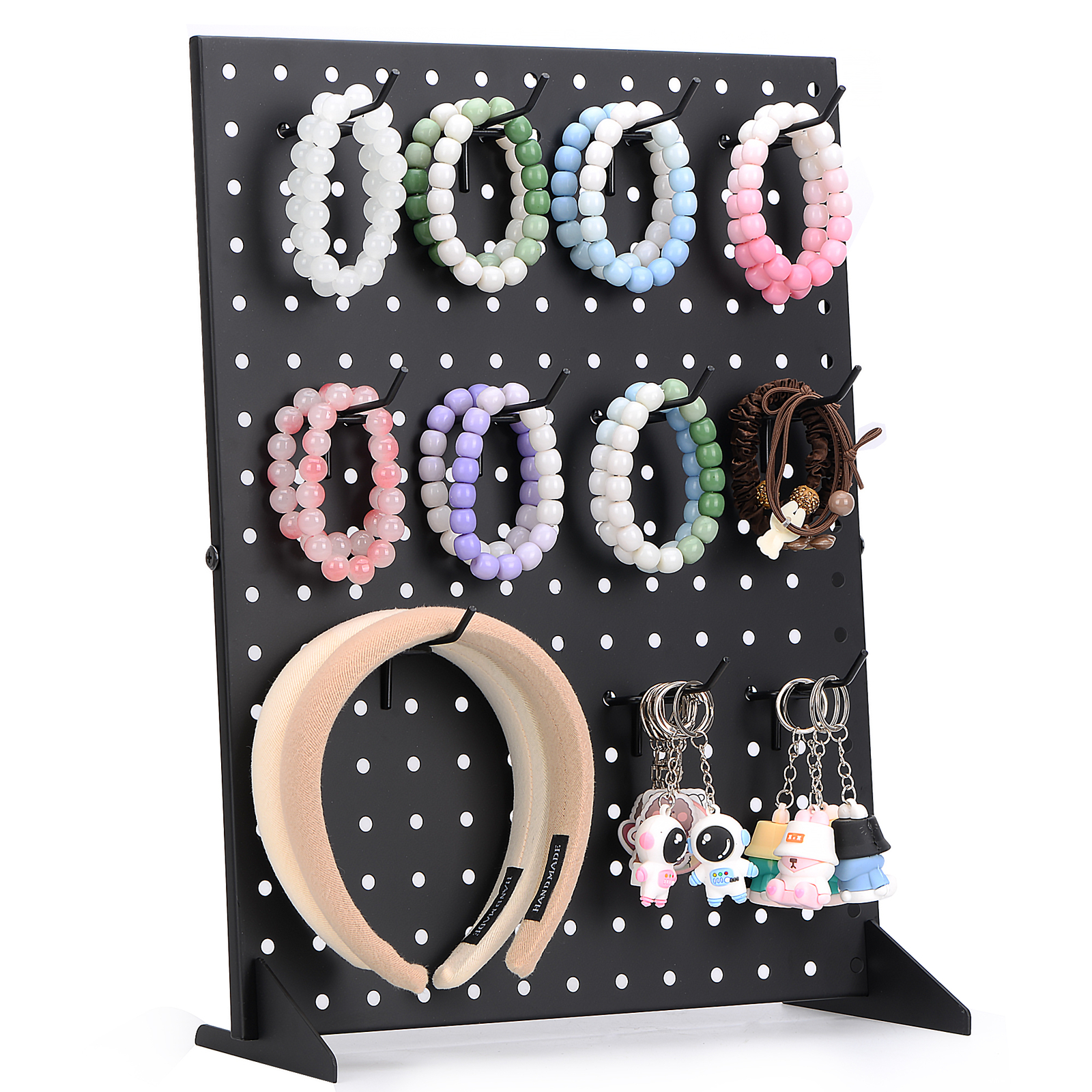 Pegboard Display Stand With 12 Peg Hooks Black Metal 17" x 13" - Retails & Fairs