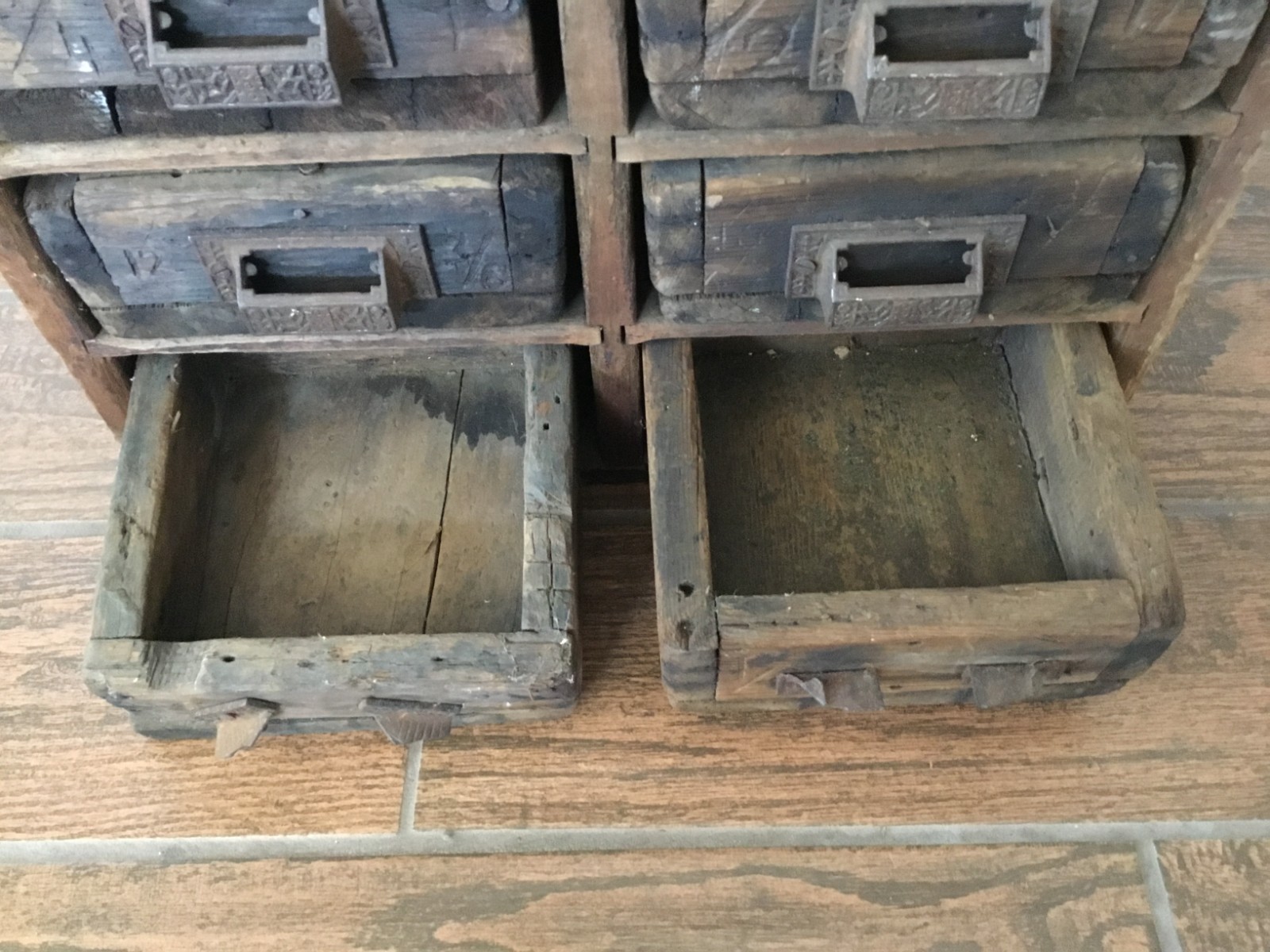 ANTIQUE APOTHECARY / HARDWARE STORE 14 DRAWER WOODEN CABINET "LOOK"