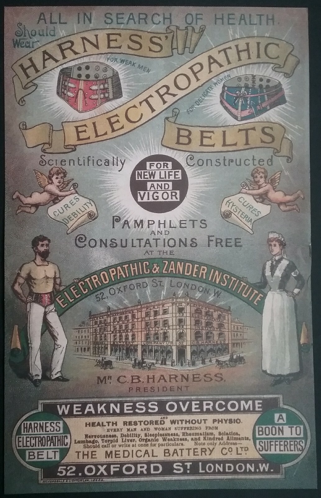VICTORIAN ELECTROPATHIC BELTS LEAFLET + ****(((2 CARD ADVERTS)))****