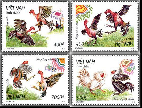 823 Vietnam Rooster Stamps set 2000 MNH