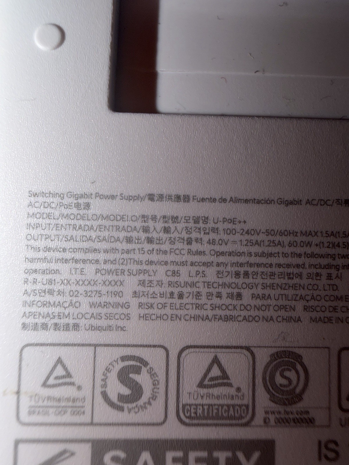 Ubiquiti U-POE++ 60W PoE Injector 48V Gigabit Power Supply UniFi