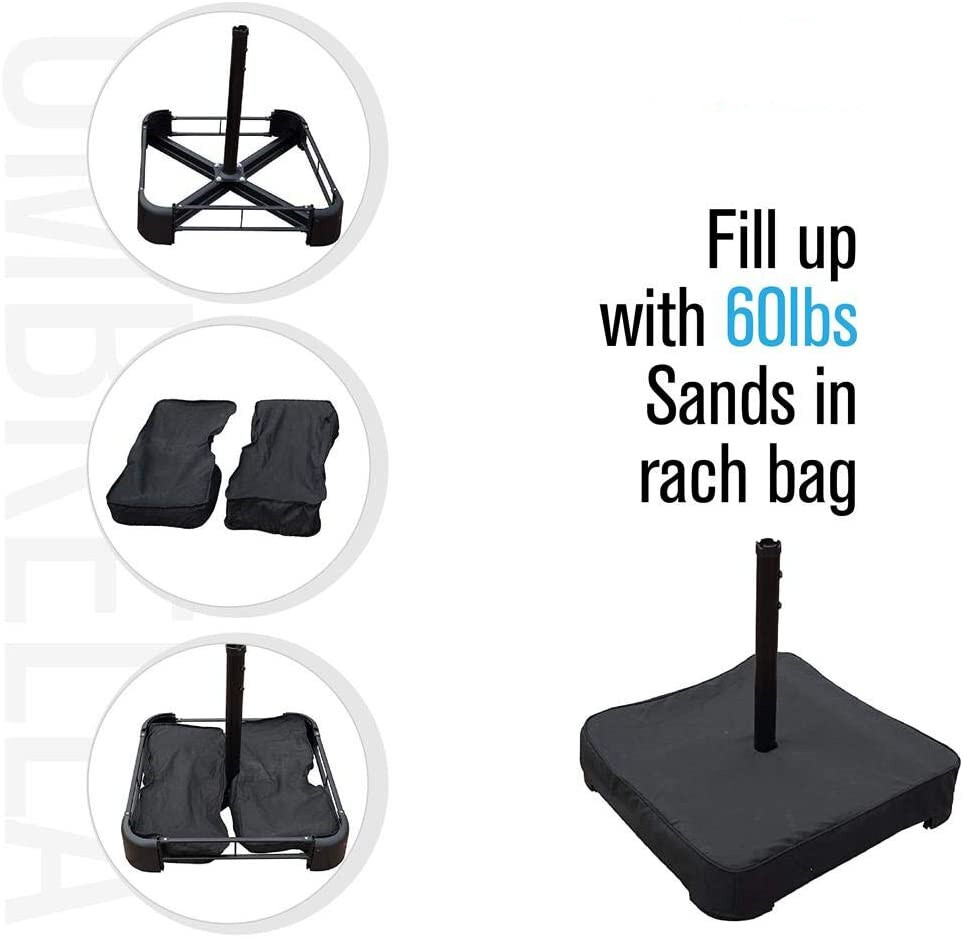 15FT Patio Umbrella Outdoor Double-Sided Umbrella with Solar Light 36 LED Lights