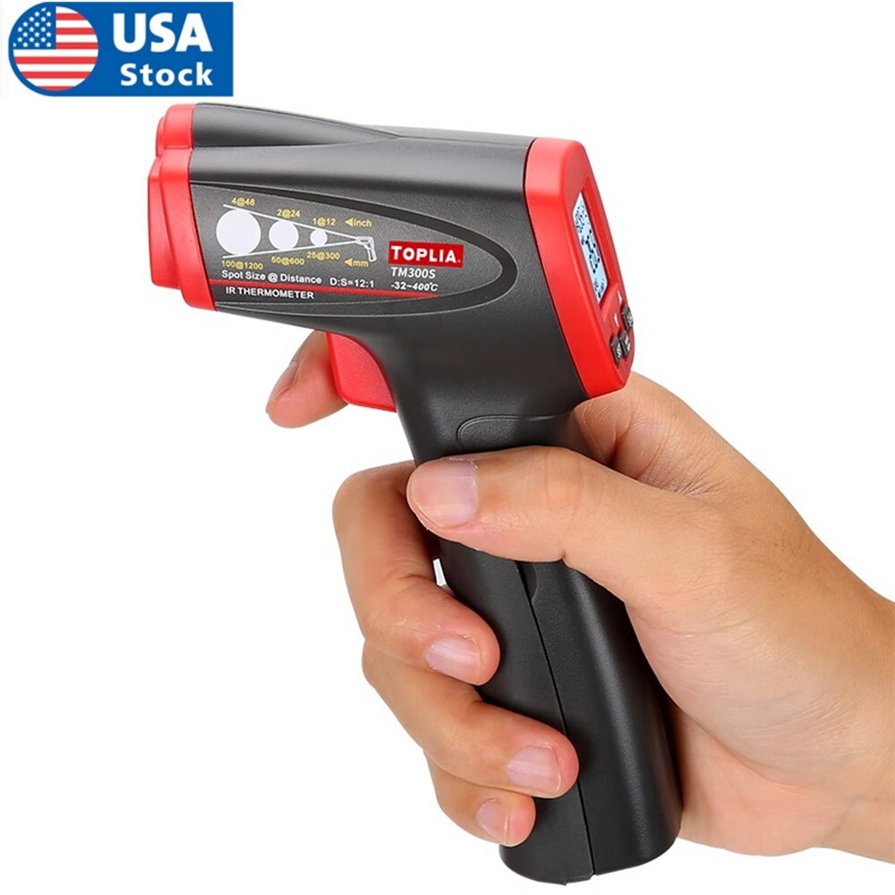 Infrared IR Digital Thermometer Non-contact Temperature Gun 400°C Toplia TM300S