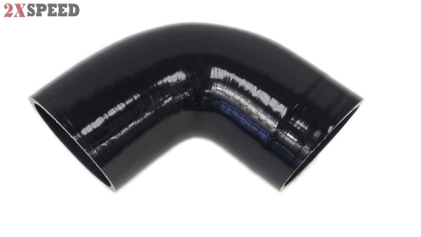 EMUSA 2.25" Black 90 Degree Silicone hose Coupler 4 layer polyester high