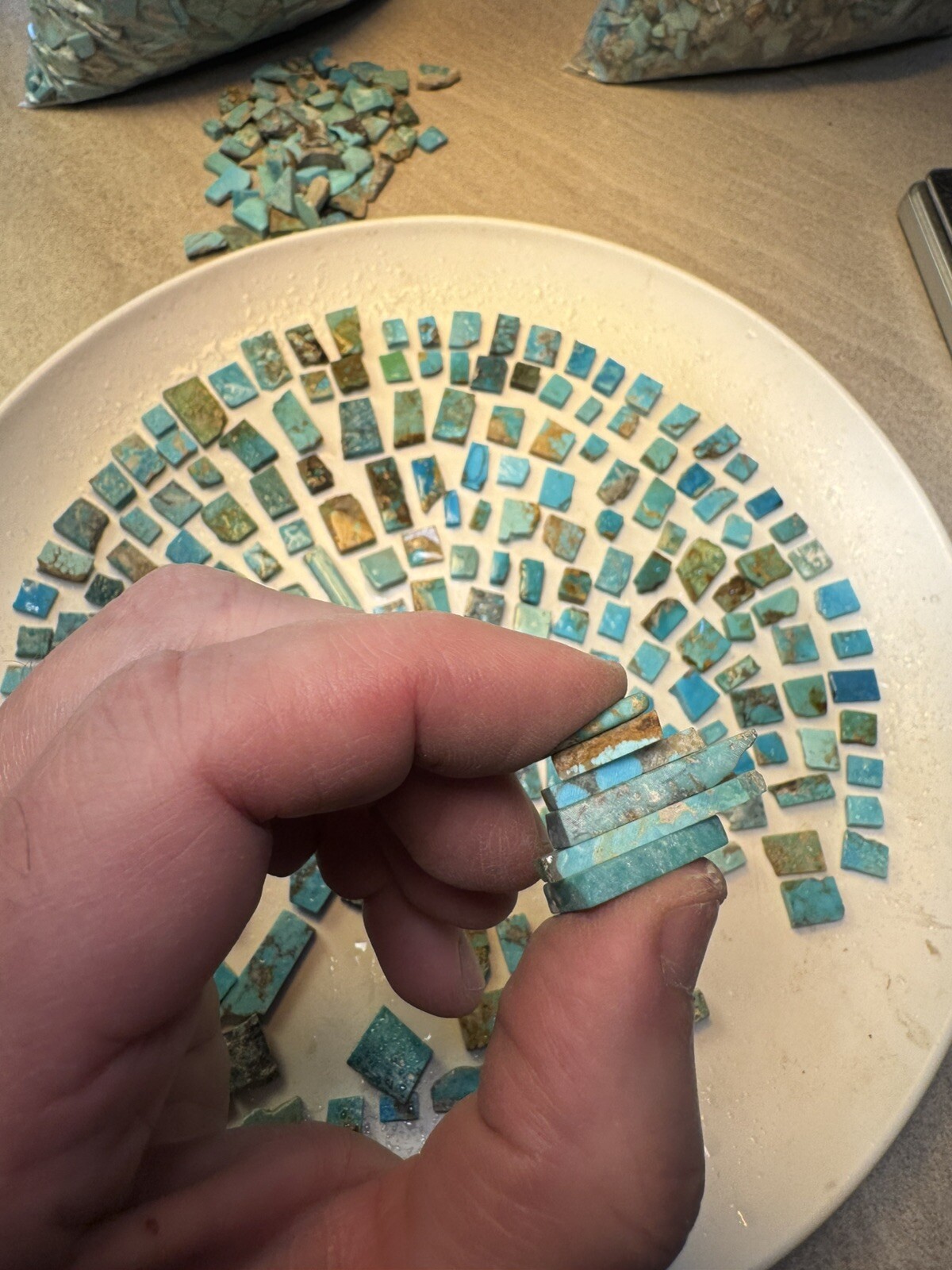 !118g Bell Trading Post Turquoise! SLASHED! Squared Up Corinthian Slabs!