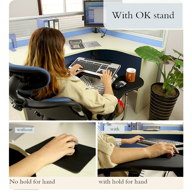 Ergonomic laptop/keyboard/mouse stand/mount/holder for chair