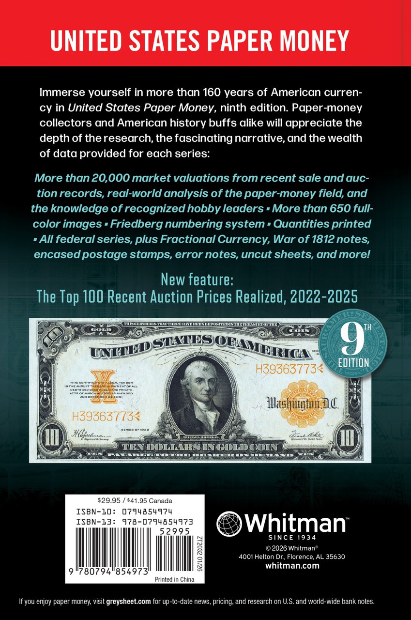 Red Book Series #29 United States Paper Money 9th Edition