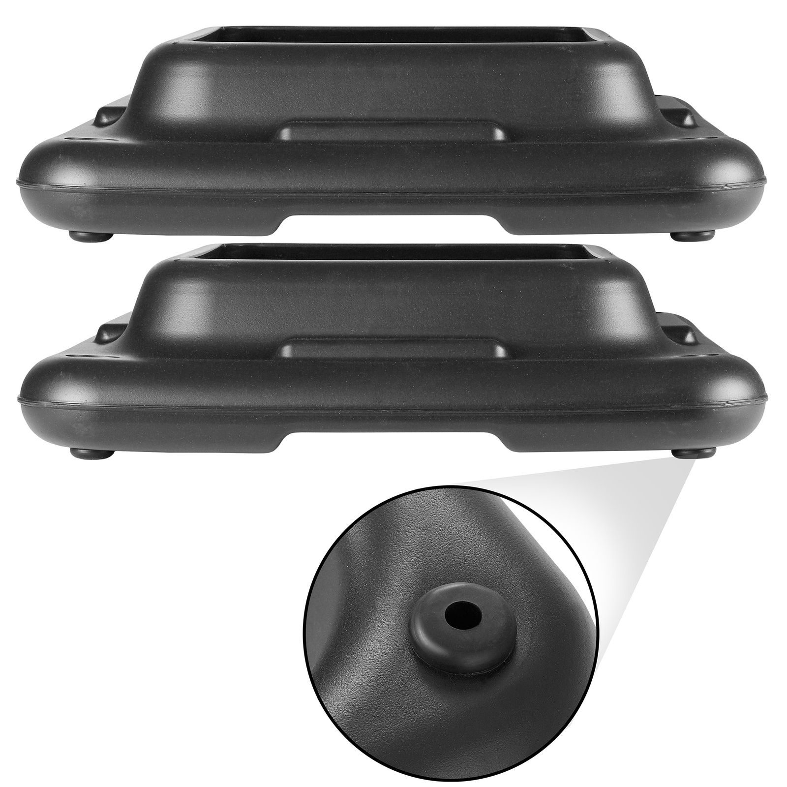 Aerobic Exercise Adjustable Step Platform Risers, 2 Pack - Black