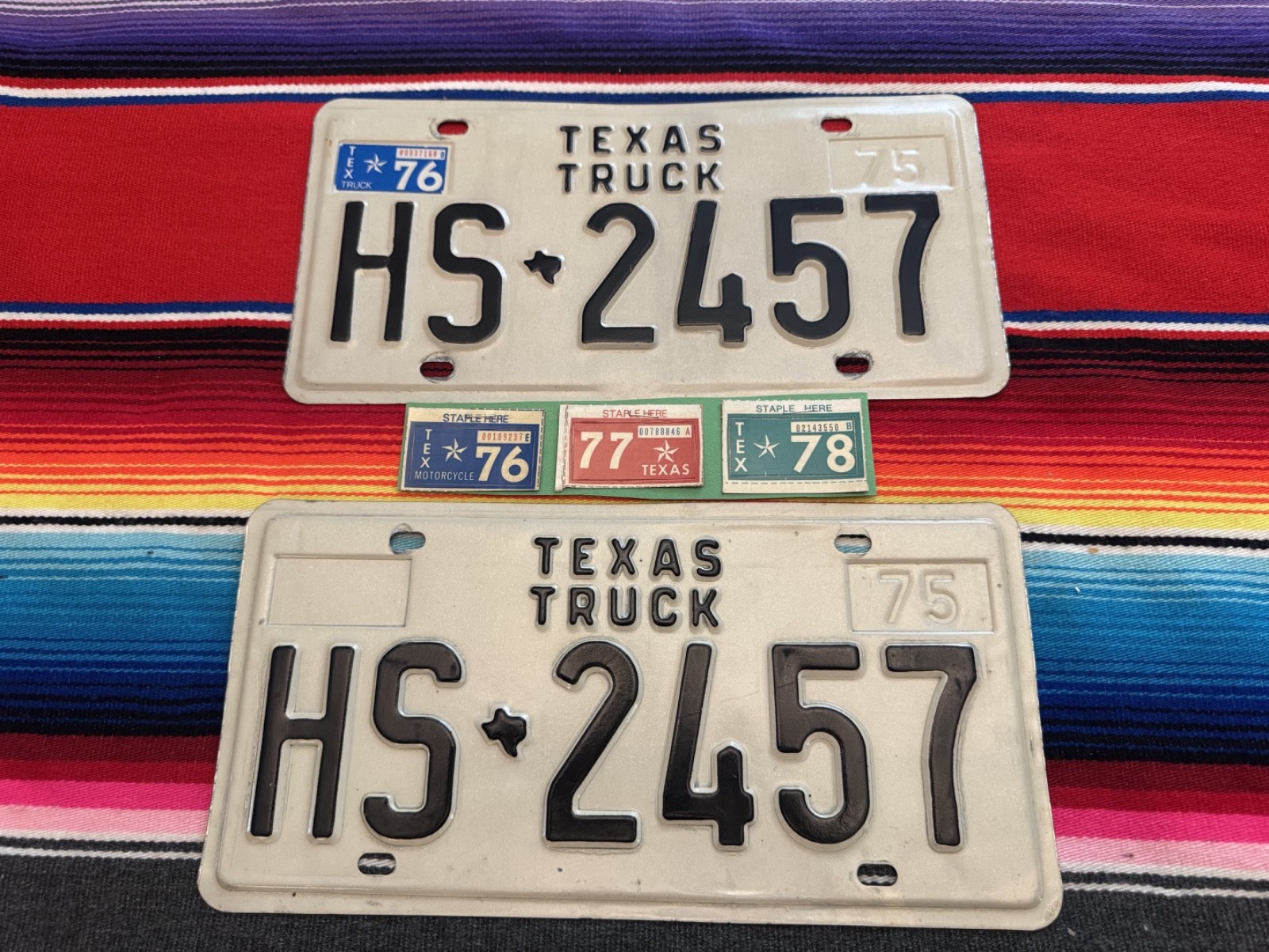 1975-1976-1977 -1978    TEXAS    TRUCK     LICENSE     PLATES    HS2457