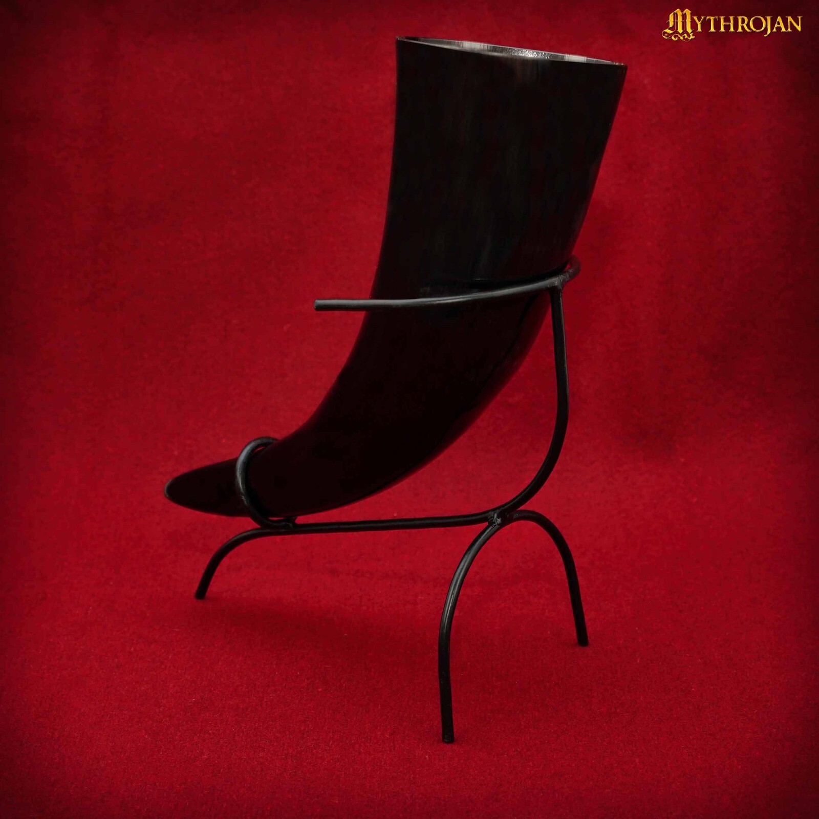 Medieval Horn Holder Twisted Iron Hand Forged Viking Knight Drinking Mead Rack