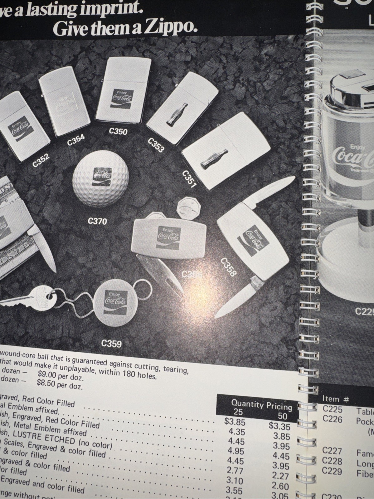 1974 Walt Barber Specialty Advertising Coca Cola Promotional Employee Gift