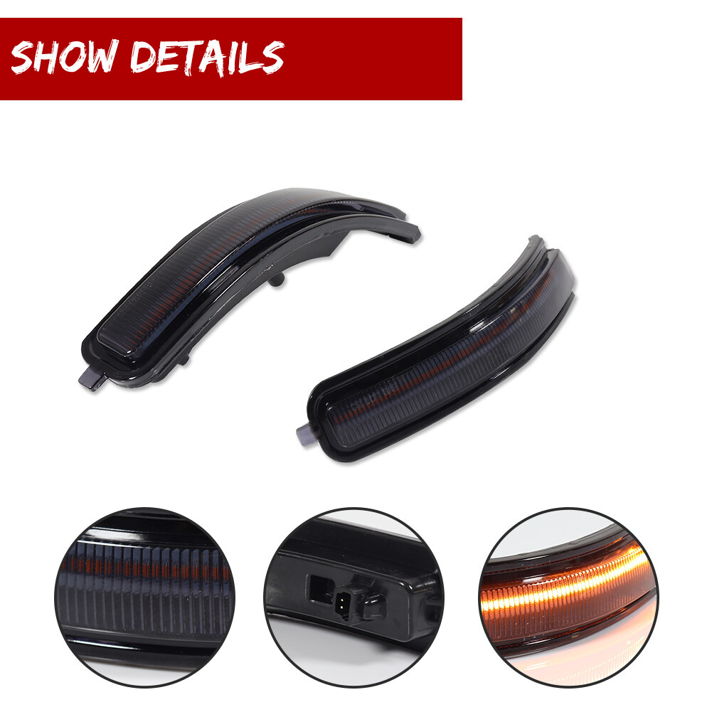 Smoke Sequential Amber LED Side Mirror Signal Lights For 2009-2014 Nissan Maxima