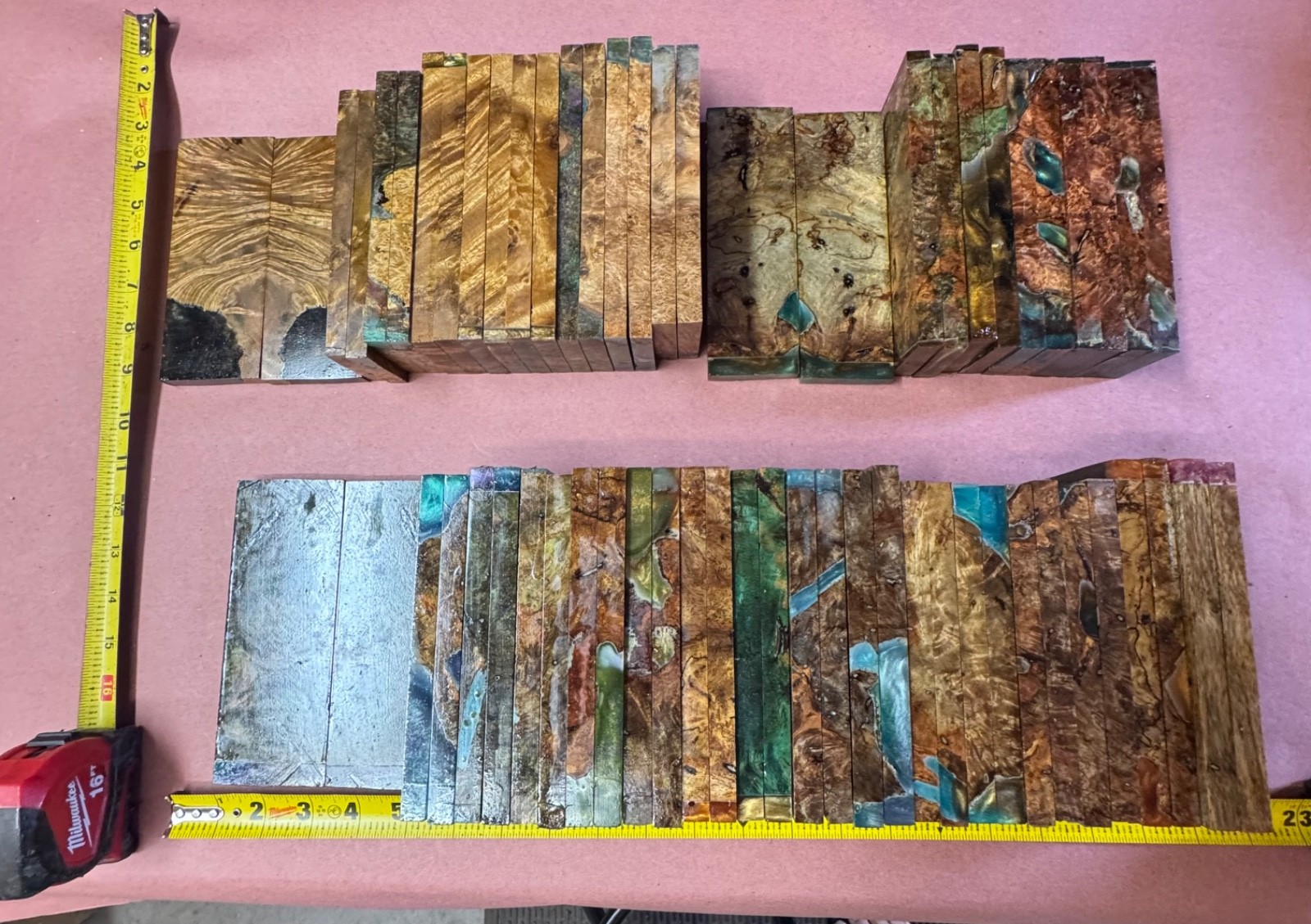 STABILIZED HYBRID MANGO BURL,KNIFE SCALE,TOOL HANDLE, This Sell Is For 1 Pair!