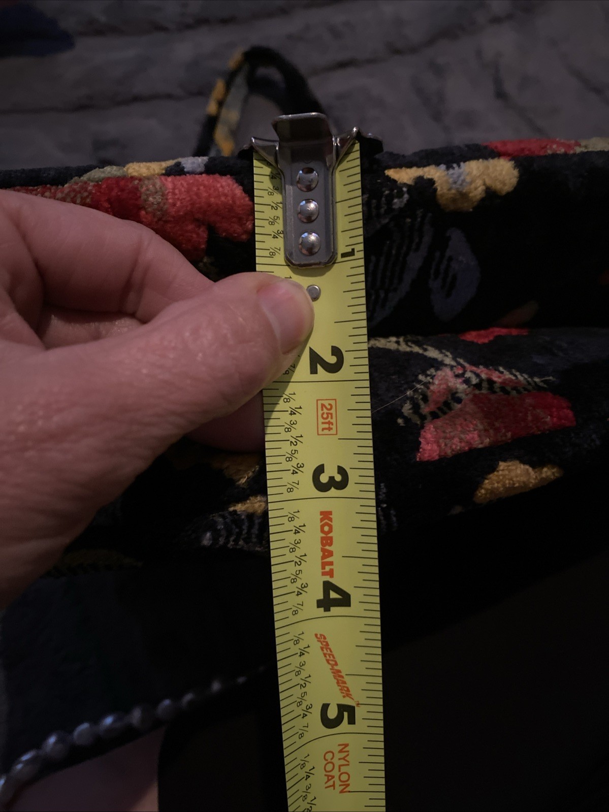 Vintage Carpet Bag Needlepoint Tapestry Satchel Floral Black