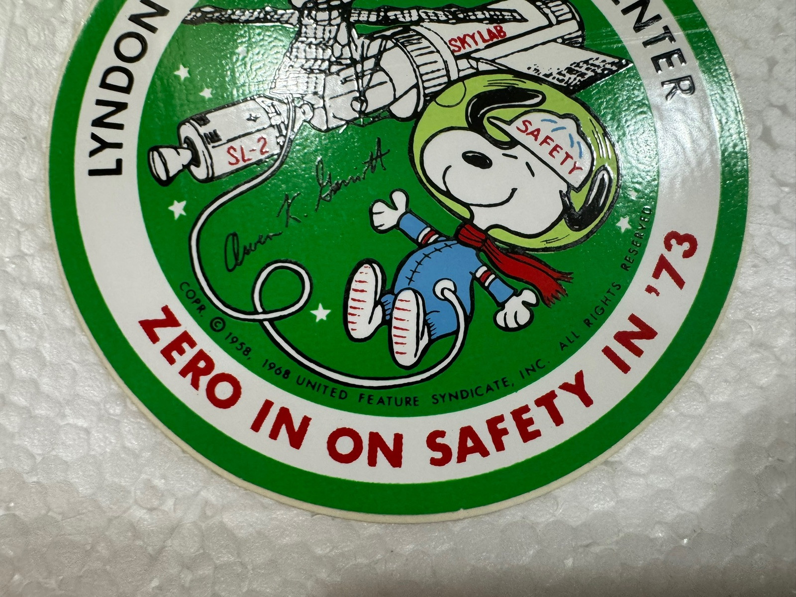 Vintage 1973 Snoopy - Skylab 2 - LBJ Space Center Sticker