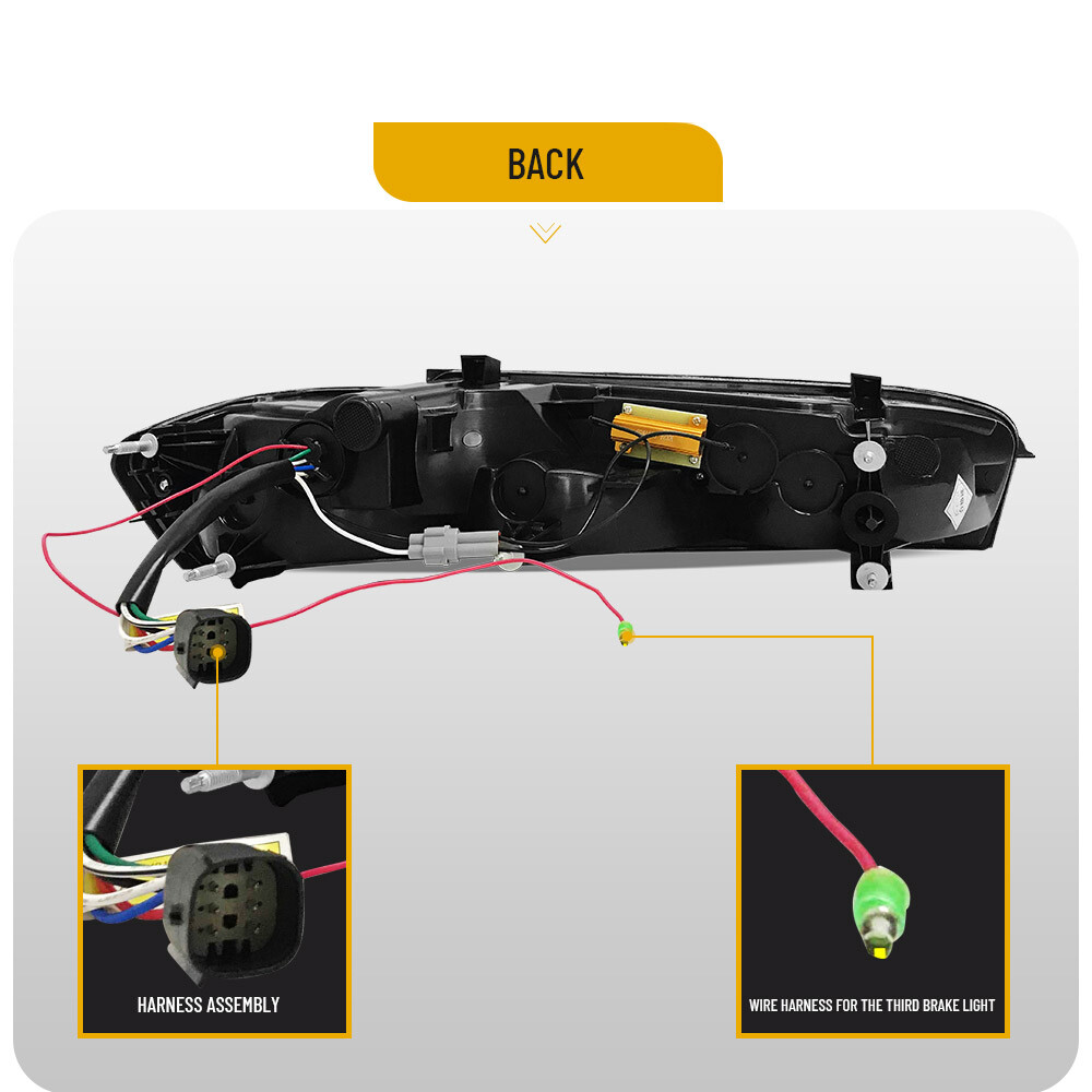 VLAND LED Tail Lights For Chevy Camaro 2016-2018 DRL FULL Smoked Rear Lights