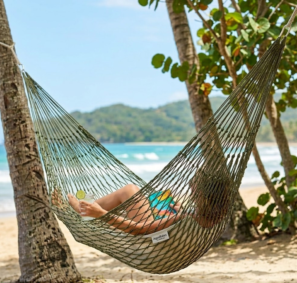 Nylon Rope Mesh Hammock Portable Outdoor Camping Garden Beach Yard Hanging Bed