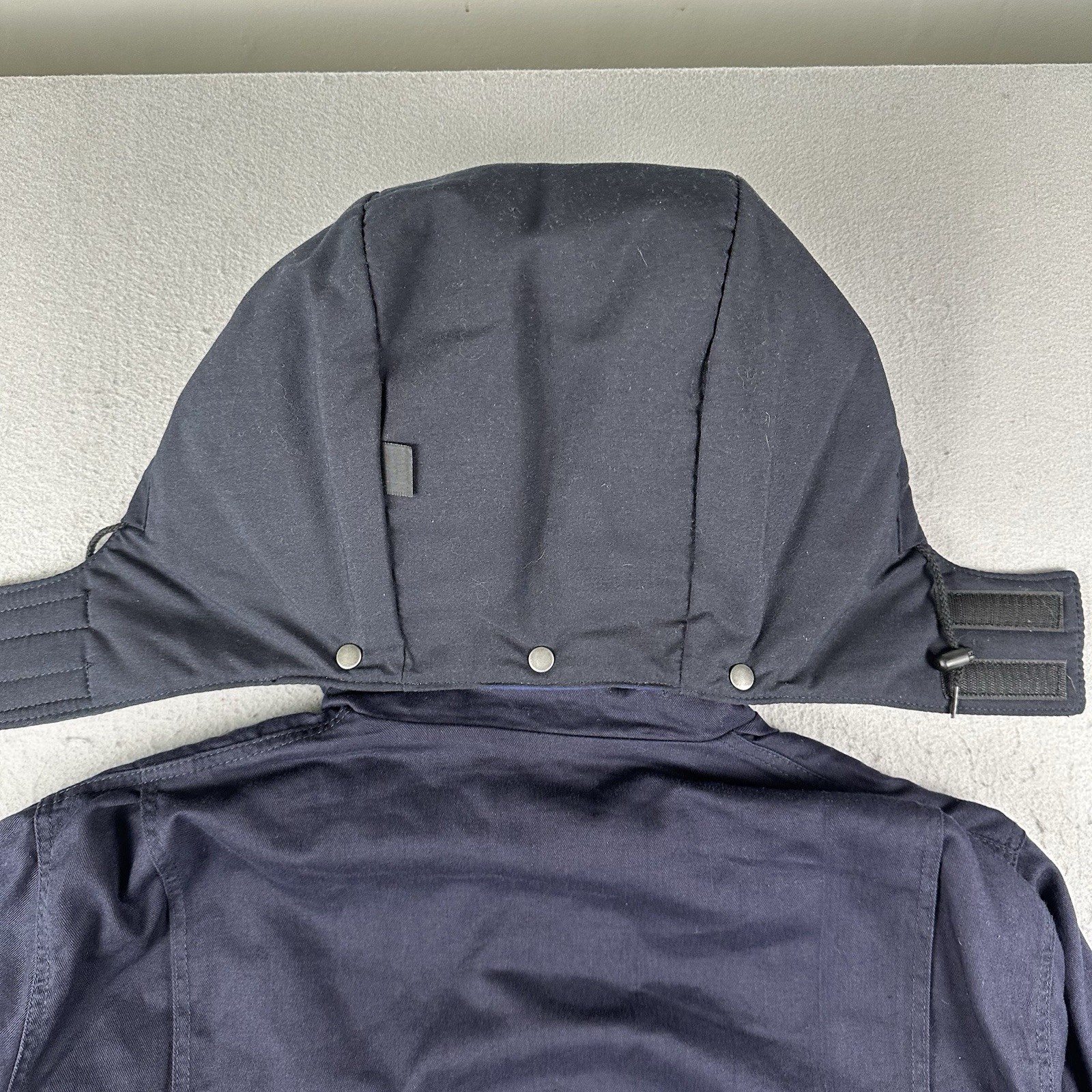 Bulwark FR Jacket Mens XL Blue Flame Resistant Workwear Snap Zip Hooded