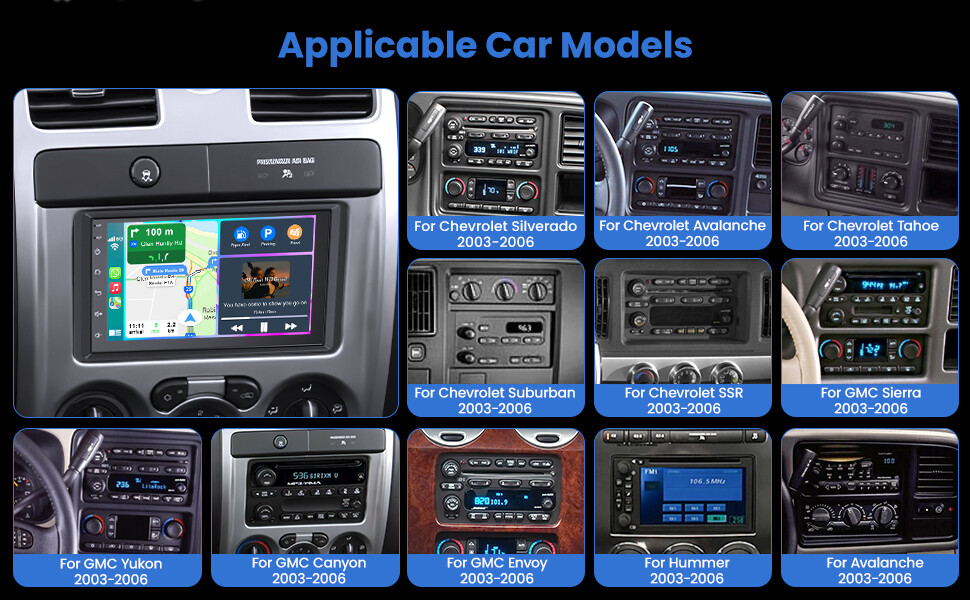 Para 2003-2006 GMC Chevrolet Radio estéreo para coche Carplay Cámara