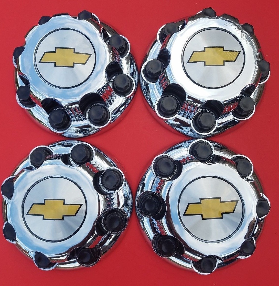 4 PCS New Chevy Express Van 2500 3500 CHROME Center Hub Caps  # 9597163   8 LUGS
