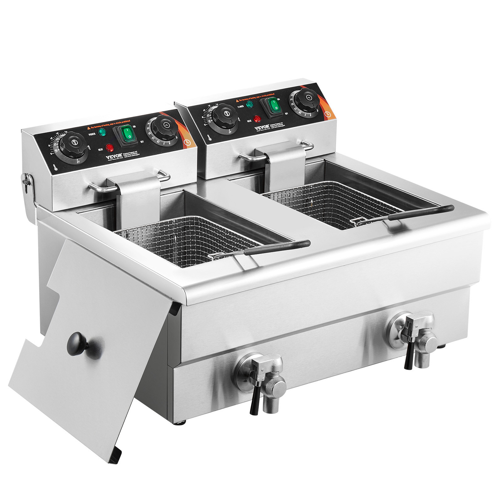 VEVOR Commercial Electric Deep Fryer Countertop Fryer 3000W Dual Tank 2x11Qt/11L