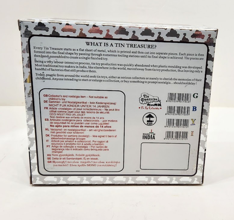 Tin Treasures SCOOTER GIRL Tin Wind-up Girl Riding Bike Toy with Box India