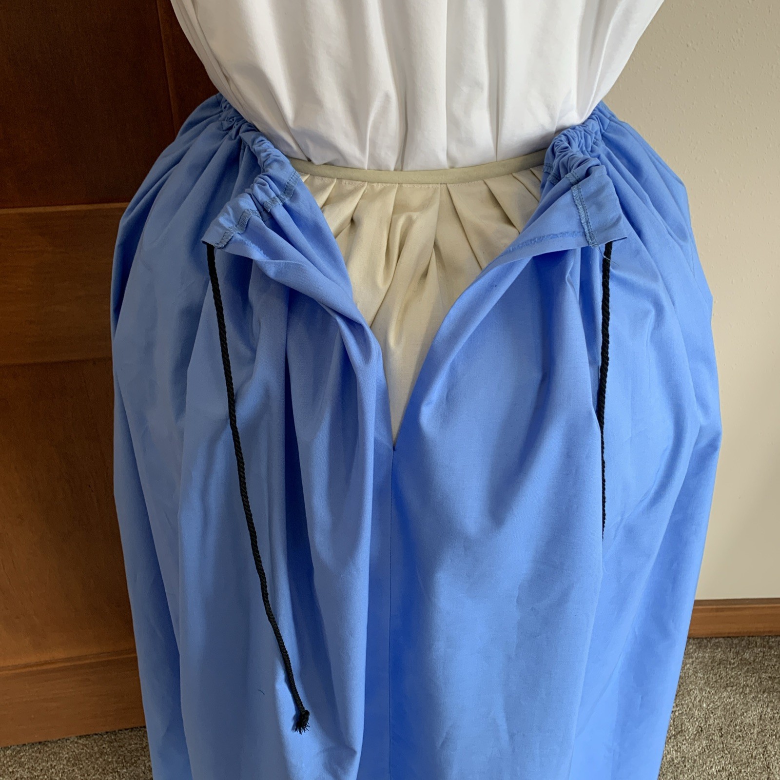 Outlander Skirt.Drawstring , One Size. 100% Cotton. Colonial, Pioneer, Petticoat