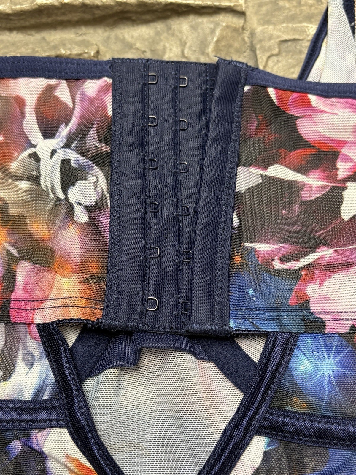 Torrid Curve Bodysuit Floral Print Sheer Mesh Corset Style Lingerie Sz 5 5X NWT