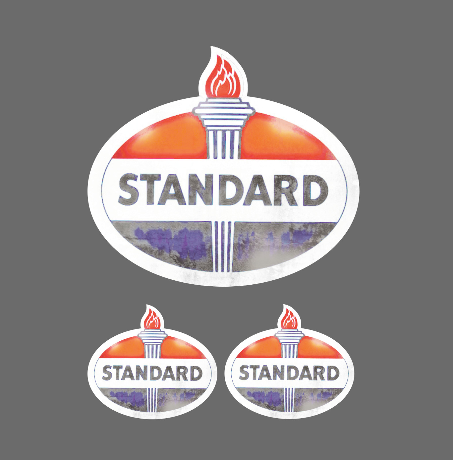 Standard Oil Co Faded Vintage Look Distressed Vinyl Decal Sticker 3.5" - 3for1