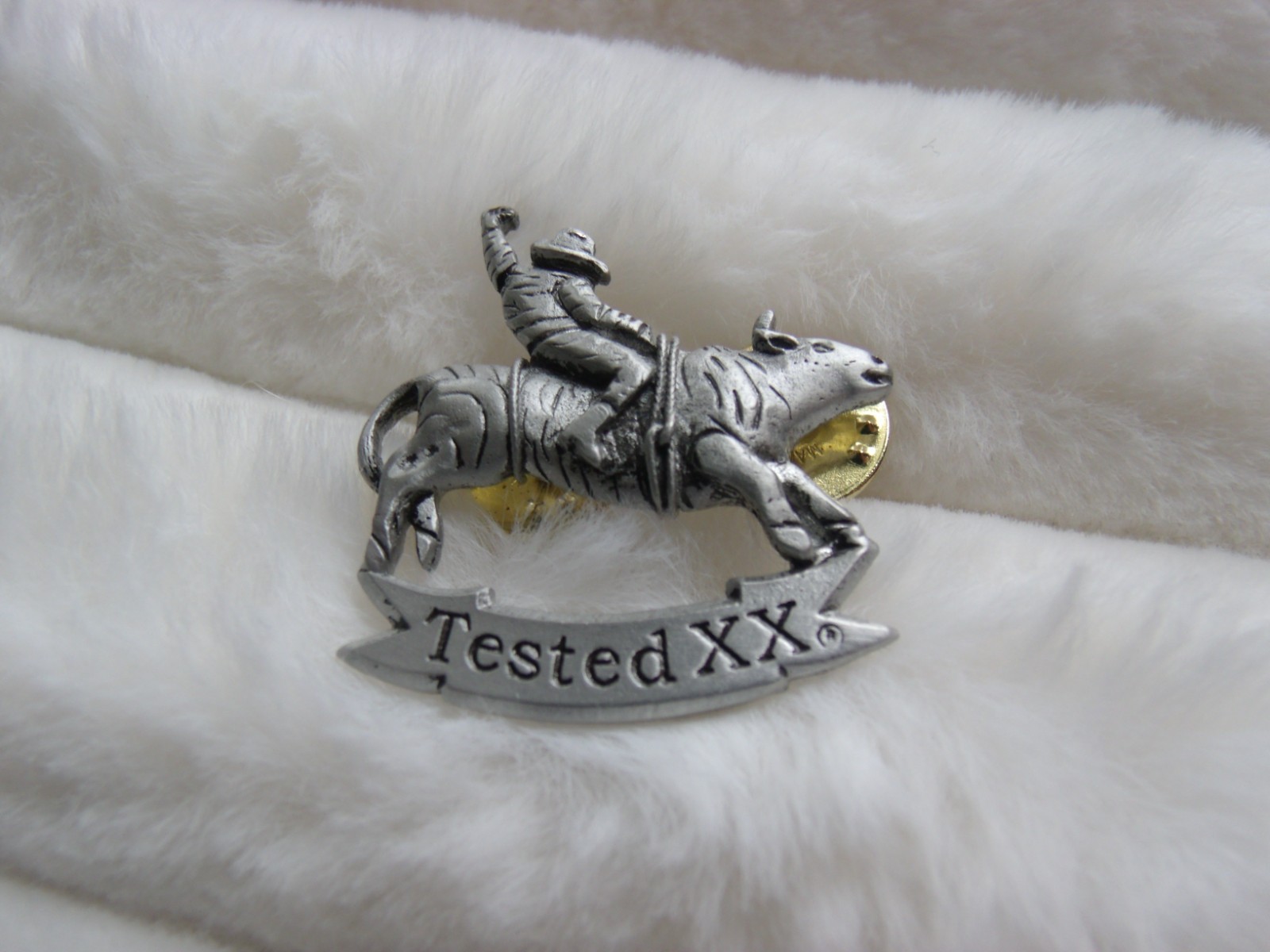 Case XX Pewter Bull Rider Pin Lapel Pin Case Knives Hat Pin NEW!!!