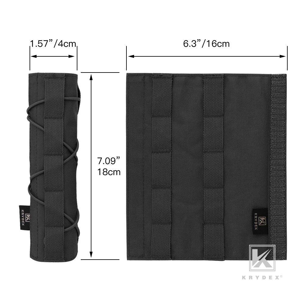 KRYDEX 7inch 18cm Suppressor Cover Tactical Protect Sleeve Wrap Airsoft Hunting