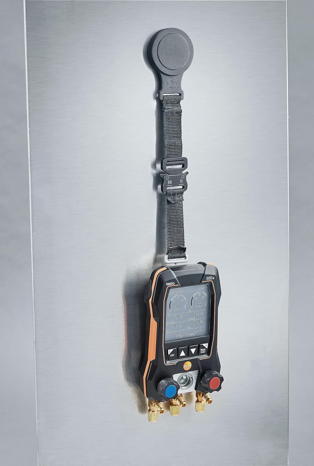 Testo 550s AC Manifold Gauge Set with 2 Wired Probes for HVAC and Refrigeration