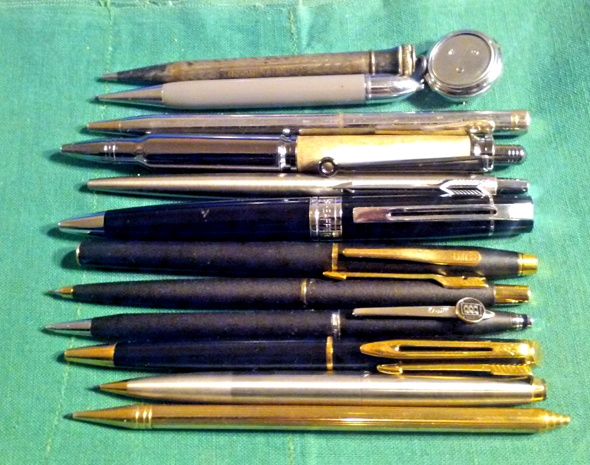 Junk Drawer Lot 12 Retro Quality PENS & Mechanical Pencils Cross Parker Sheaffer