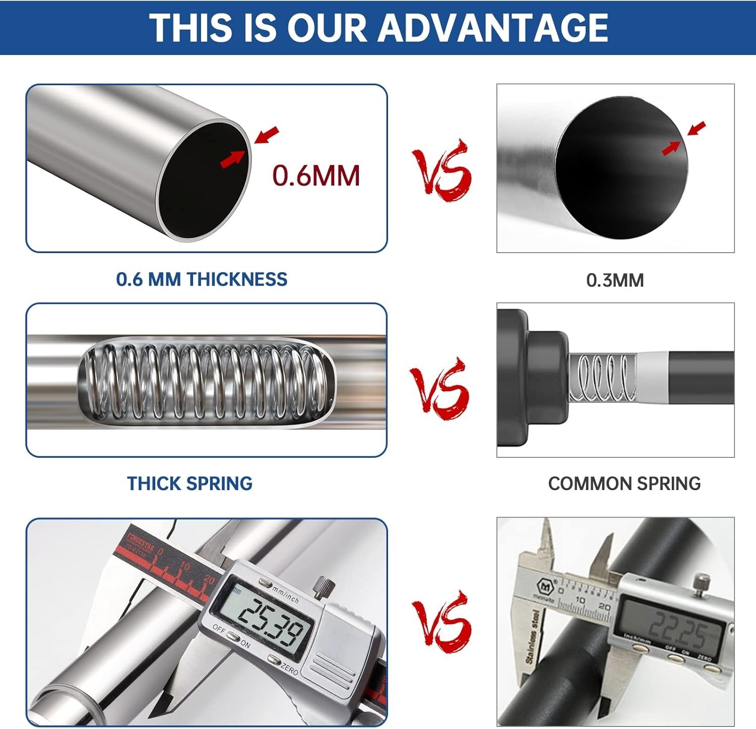 No Drill Shower Curtain Rod 43–73" 1'' Diameter Tension Stainless Steel Nickle