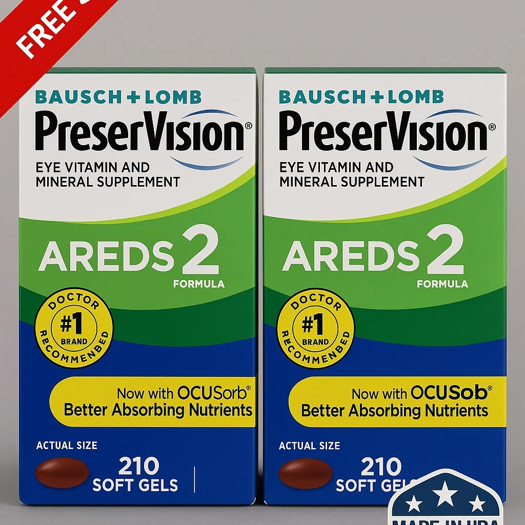 Pack of 2 | Preservision AREDS 2 / 210 Count Eye Vitamin Mini Soft gels